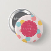 Polka Dots Happy Mother Day | Schaltfläche Button (Vorne & Hinten)
