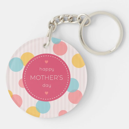 Polka Dots Happy Mother Day | SCHLÜSSELANHÄNGER (Rückseite)