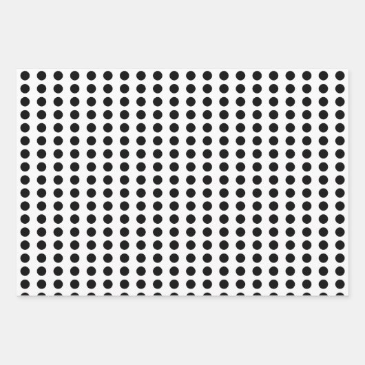 Polka dots herzen schwarz geschenkpapier set (Vorderseite 2)