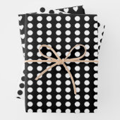 Polka dots herzen schwarz geschenkpapier set (Beispiel)