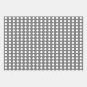 Polka dots herzen weiß grau geschenkpapier set (Vorderseite)