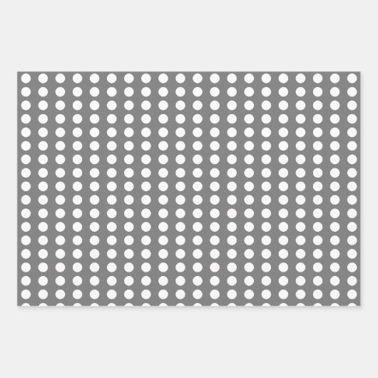 Polka dots herzen weiß grau geschenkpapier set (Vorderseite)