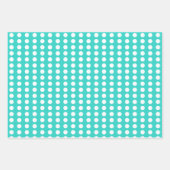 Polka dots herzen weiß türkis geschenkpapier set (Vorderseite)