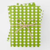 Polka dots herzen weißer Apfelgrün Geschenkpapier Set (Beispiel)