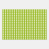 Polka dots herzen weißer Apfelgrün Geschenkpapier Set (Vorderseite)