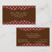 Polka Dots Himbeere Schokolade Visitenkarten Visitenkarte (Vorne/Hinten)