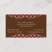 Polka Dots Himbeere Schokolade Visitenkarten Visitenkarte (Rückseite)