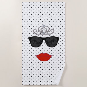 Polka Dots I Wanna Tragen mein Tiara Party Beach H Strandtuch