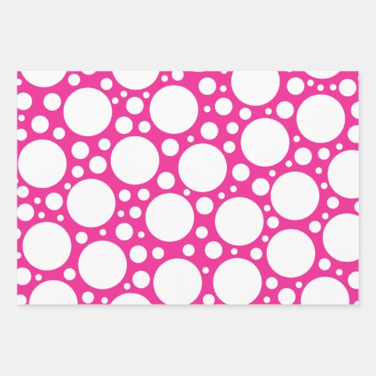 Polka Dots in 3 Farben Umhüllungspapierblätter Geschenkpapier Set (Vorderseite 3)