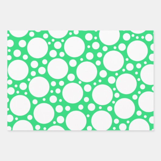 Polka Dots in 3 Farben Umhüllungspapierblätter Geschenkpapier Set (Vorderseite 2)