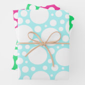 Polka Dots in 3 Farben Umhüllungspapierblätter Geschenkpapier Set (Beispiel)
