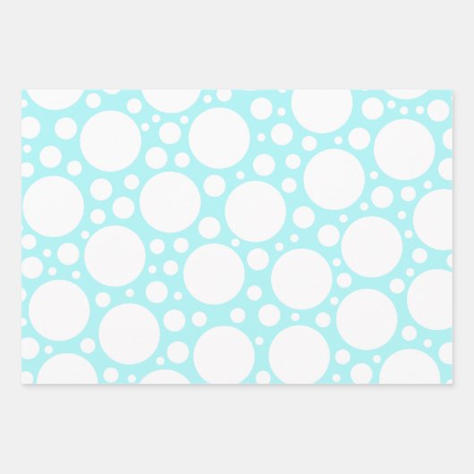 Polka Dots in 3 Farben Umhüllungspapierblätter Geschenkpapier Set (Vorderseite)