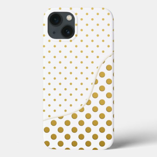 Polka Dots in Gold und Weiß Case-Mate iPhone Hülle (Rückseite)