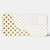 Polka Dots in Gold und Weiß Case-Mate iPhone Hülle (Rückseite (Horizontal))