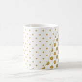 Polka Dots in Gold und Weiß Kaffeetasse (Mittel)