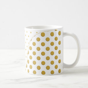 Polka Dots in Gold und Weiß Kaffeetasse
