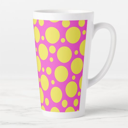 Polka Dots in heiß rosa und gelb Milchtasse (Rechts)