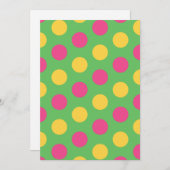 Polka Dots in kalkgrün, heiß rosa und gelb Einladung (Vorne/Hinten)