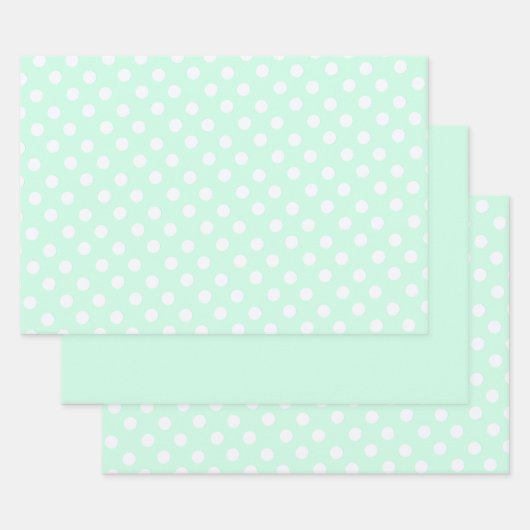 polka dots in pastel mint green geschenkpapier set (Set)