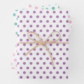 Polka Dots in Rosa, Blau und Lavendel Geschenkpapier Set (Beispiel)