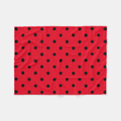 Polka Dots in Rot und Schwarz Fleecedecke (Vorderseite (Horizontal))