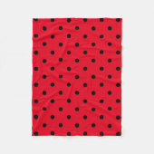 Polka Dots in Rot und Schwarz Fleecedecke (Vorderseite)