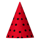 Polka Dots in Rot und Schwarz Partyhütchen (Rückseite)