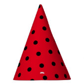 Polka Dots in Rot und Schwarz Partyhütchen (Rechts)