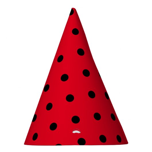 Polka Dots in Rot und Schwarz Partyhütchen (Rechts)