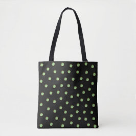 Polka Dots in Sage-besocktes metallisches Design L Tasche