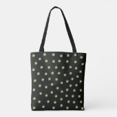 Polka Dots in Sage-besocktes metallisches Design L Tasche (Rückseite)