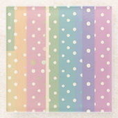Polka dots in striped pastel shades  glasuntersetzer (Vorderseite)