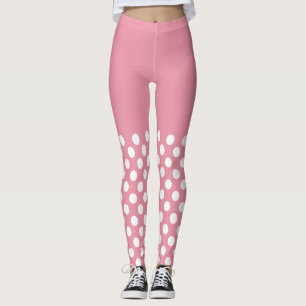 Polka-Dots in Weiß und Rosa Leggings