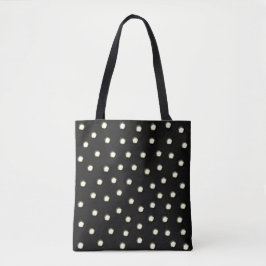 Polka Dots in weißem Metalldesign-Look Tasche