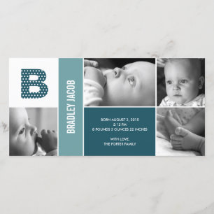 Polka Dots Initial Baby Birth Ankündigung