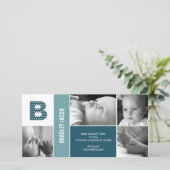 Polka Dots Initial Baby Birth Ankündigung (Stehend Vorderseite)