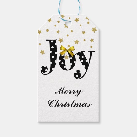 Polka Dots Joy Gift Tags Geschenkanhänger (Vorderseite)
