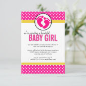 Polka Dots - Kinderdusche Einladung (Stehend Vorderseite)