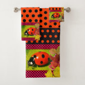 Polka Dots Ladybug Badhandtuch Set (Insitu)