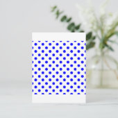 Polka Dots Large - Blue on White Postkarte (Stehend Vorderseite)