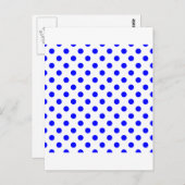 Polka Dots Large - Blue on White Postkarte (Vorne/Hinten)