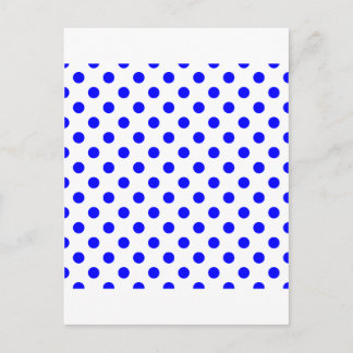 Polka Dots Large - Blue on White Postkarte