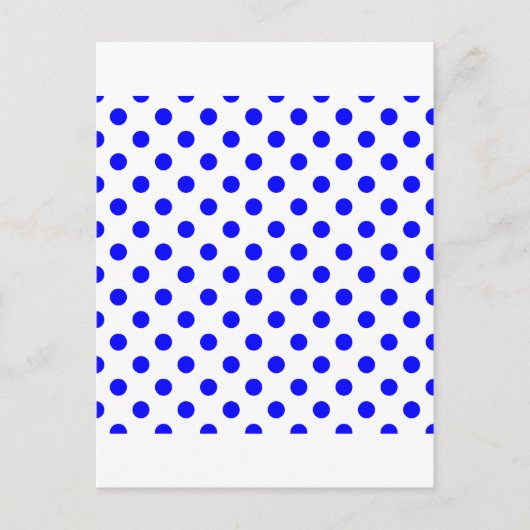Polka Dots Large - Blue on White Postkarte (Vorderseite)