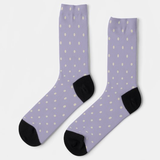 Polka Dots Lavender Cream Polka Pattern Socken (Linkes Detail)