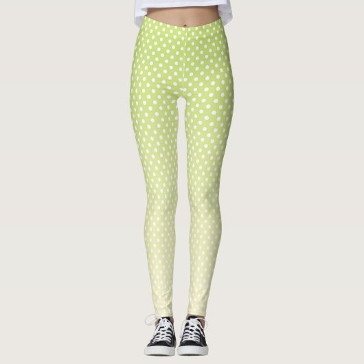 Polka Dots Lemon Grüne Leggings (Vorderseite)