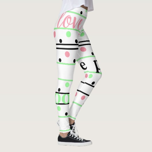 Polka Dots Liebe Monogramm Leggings (Rechts)