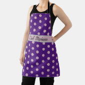 Polka Dots Lila hier Ihren Namen Schürze (InSitu)