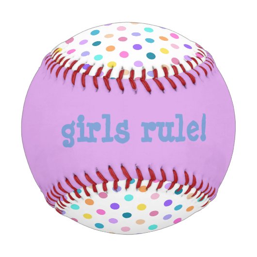 Polka dots lila Mädchen regieren Brauch-Baseball Baseball (Rückseite)