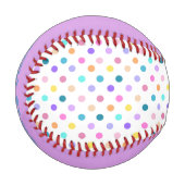 Polka dots lila Mädchen regieren Brauch-Baseball Baseball (Vorderseite Links)