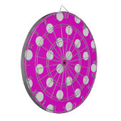 Polka dots magenta #FF00DC Dartscheibe (Vorderseite Links)